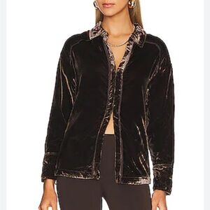 Free People Marianne Crushed Velvet Shirts